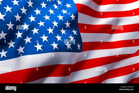 United States Of America Flag Blowing In Wind Hi Res Stock Photography