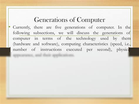 SOLUTION: The five generations of computers - Studypool