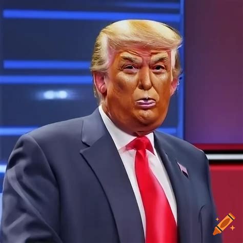 Satirical Depiction Of A Political Figure With Heavy Makeup And