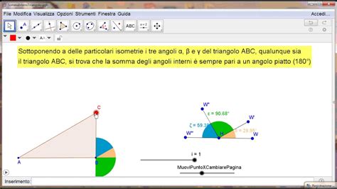 Geogebra E Somma Angoli Interni Di Un Triangolo YouTube