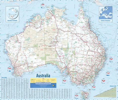 Australia Wall Map Flat Meridian Laminated - Maps, Books & Travel Guides