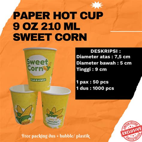 Jual Paper Hot Cup Oz Ml Sweetcorn Gelas Kertas Isi Pcs Jakarta Utara Paper B C