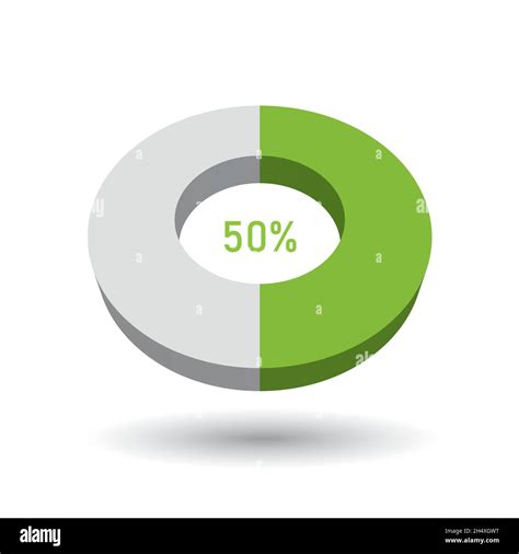 50 percent 3D vector pie chart Stock Vector Image & Art - Alamy