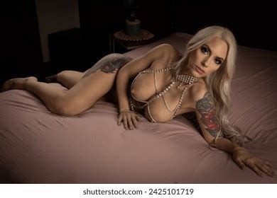 Attractive Blonde Posing Nude On Grey Stock Photo Shutterstock
