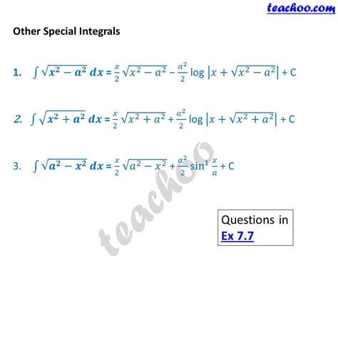 Integration Formulas Trig Definite Integrals Class 12 PDF