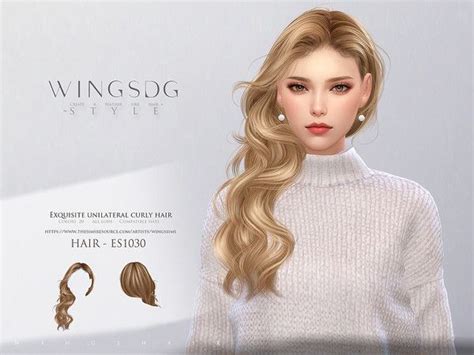 Wingssims Wings Es Exquisite Unilateral Curly Hair Sims Hair