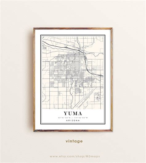 Yuma Arizona Map Yuma AZ Map Yuma City Map Yuma Print Yuma | Etsy