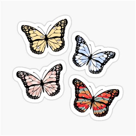 Aesthetic Butterflies Sticker Pack Sticker For Sale By Mxchaeli