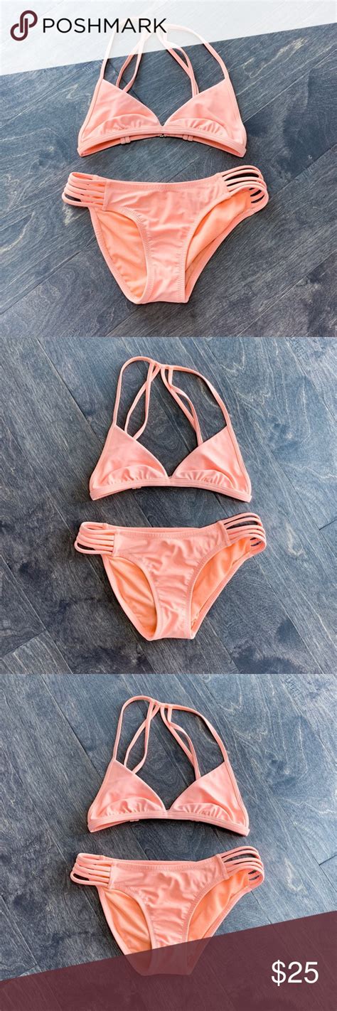 Xhilaration Orange Triangle Strappy Bikini With Images Bikinis