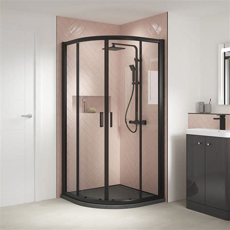 Nuie Pacific Black Profile Quadrant Shower Enclosure