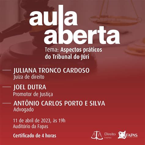 Notícia Aula Aberta Aspectos Práticos Do Tribunal Do Júri Fapas