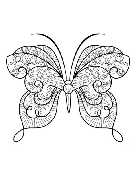 1 Mandala Papillon Zentangle Dessin Anti Stress N°1 Coloriage