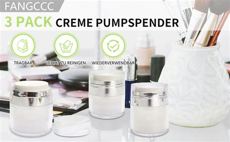 3 Stück Airless Pumpspender 15 30 50ml Creme Spender Set Transparent