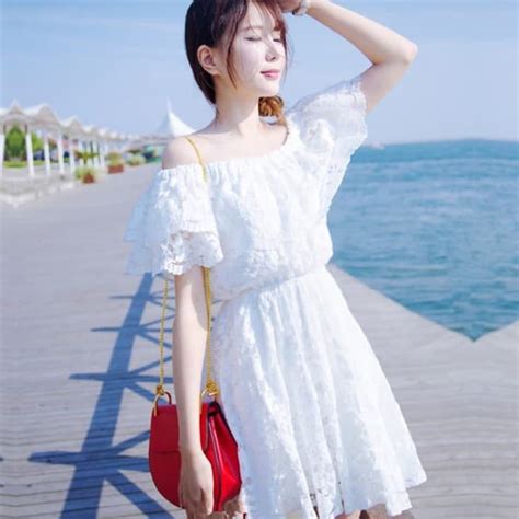 Jual Dress Korea Cover Up Bikini Baju Pantai Sabrina Top Off Shoulder Shopee Indonesia