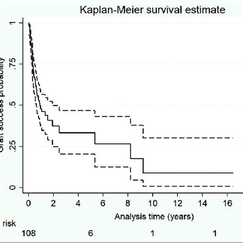 Kaplan Meier Survival Plot Showing Graft Survival Probabilities