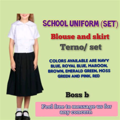 1BB SCHOOL UNIFORM FOR GIRLS// SET OR TERNO// BLOUSE AND SKIRT | Lazada PH