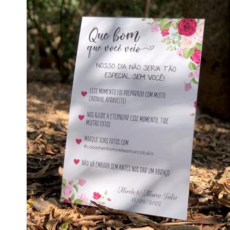 Placa recepção bem vindos convidados casamento