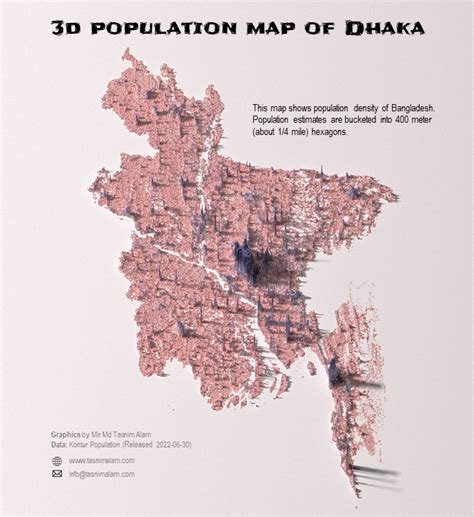 3d Population Map Of Dhaka Mir Md Tasnim Alam