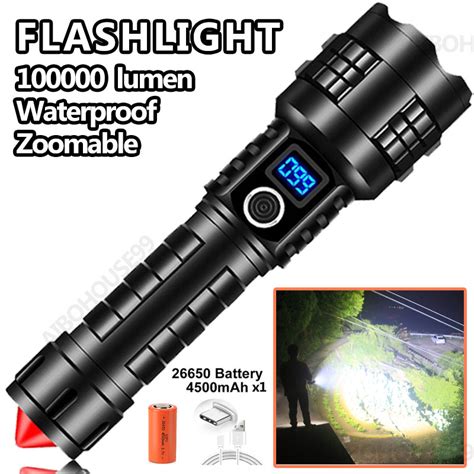 Lampu Suluh Flashlight Lumen Usb C Rechargeable Flashlight