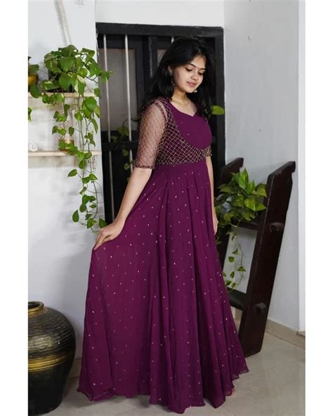 Reeta Fashion Captivating Purple Georgette Sequence Embroidery Gown