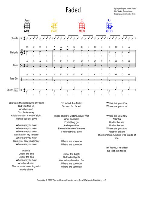 Faded Arr Alex Davis By Alan Walker Sheet Music For Performance Ensemble At Sheet Music Direct