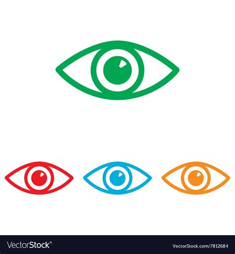 Eye sign colorful set Royalty Free Vector Image