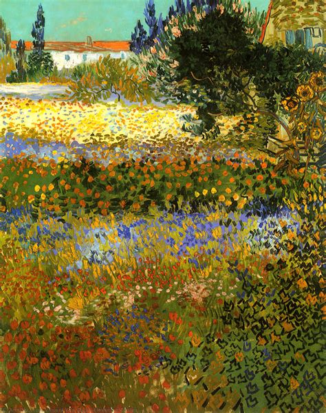 Museum Art Reproductions Flowering Garden 1888 By Vincent Van Gogh