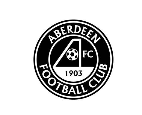 Aberdeen Fc Club Logo Symbol Black Scotland League Football Abstract