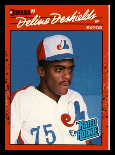 1990 Donruss Delino DeShields Rated Rookie RC Montreal Expos 42