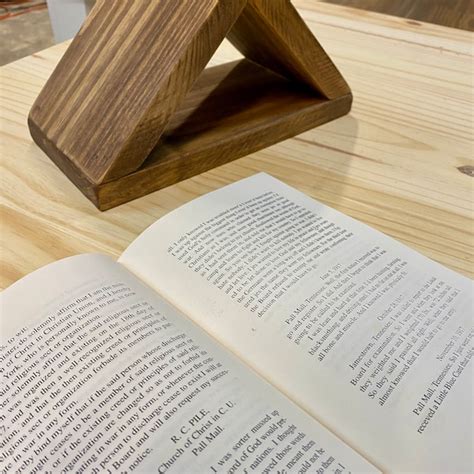 Book Holder Triangle Walnut Etsy