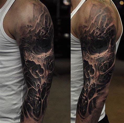 Skull Sleeve Skull Sleeve Tattoos Black Skull Tattoo