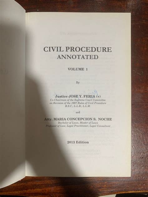 Civil Procedure Annotated By Jose Feria Maria Noche Hobbies Toys