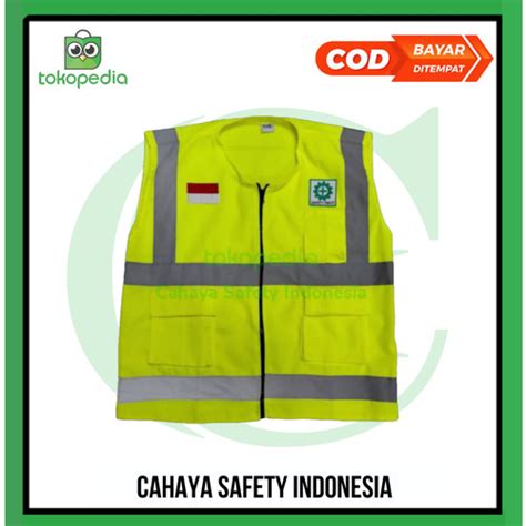 Jual Rompi Safety Proyek Bahan Drill Logo K3 Plus Bendera Warna Hijau