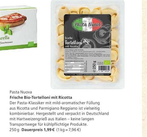 Pasta Nuova Frische Bio Tortelloni Mi Ricotta Angebot Bei Alnatura