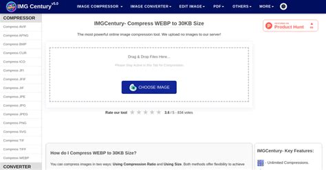 Compress WEBP to 30KB Size- Bulk WEBP Files Compression- IMGCentury 