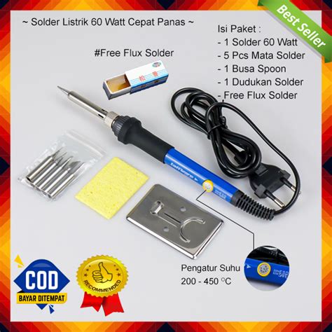 Solder Listrik 1 Set 60 Watt Komplit Murah Bagus Berkualitas Cepat