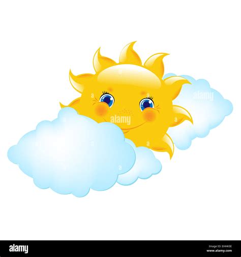 Cartoon Sun And Cloud Stock Photo - Alamy