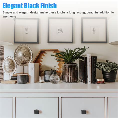 EEEkit 20/10pcs Modern Cabinet Knobs, Flat Black, 1.2in, Kitchen ...