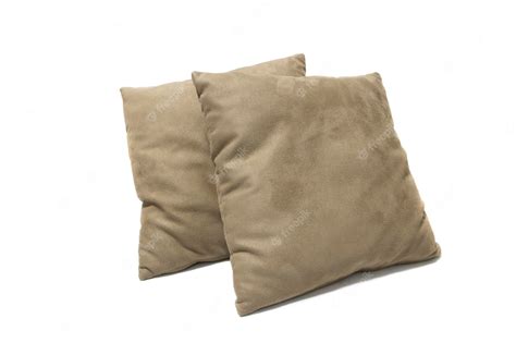 Premium Photo | Two brown cushions with leather texture, isolated on ...