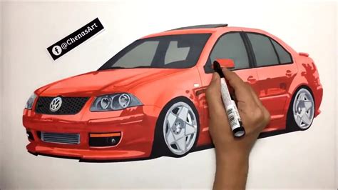 Drawing Time Lapse Vw Jetta Mk Youtube