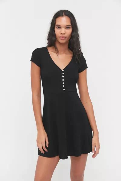 Uo Lucia Ribbed Mini Dress Urban Outfitters Canada