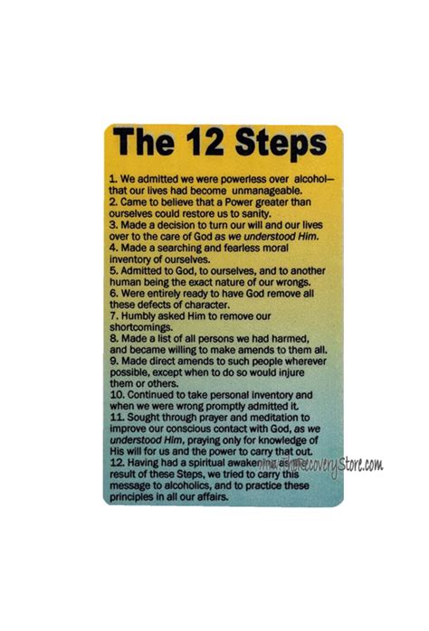 Wallet Card Steps And Principles Laminated The Recovery Store