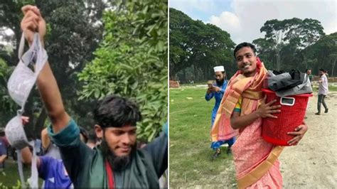 Bangladesh Unrest Viral Videos Pics Show Protesters Flaunting Bras