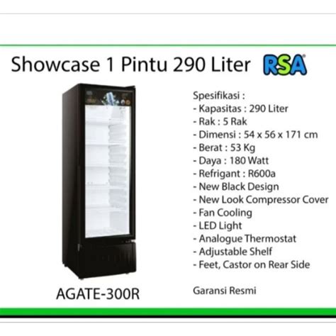 Jual Rsa Showcase Pintu Liter Rak Agate R N Shopee Indonesia