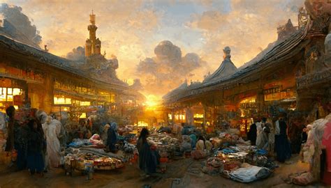 oriental bazar  sunset rmidjourney