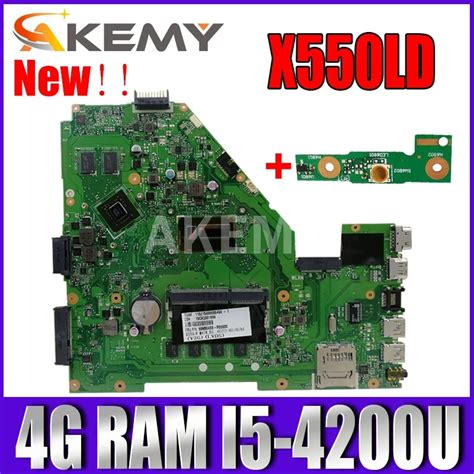 Akmey X550ld Laptop Motherboard W I5 4200u 4gb Ram Gt820m For Asus X550ld A550l Y581l W518l