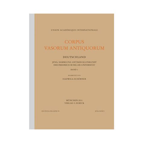 Corpus Vasorum Antiquorum Deutschland Band 90 Jena Band 1 Sammlung