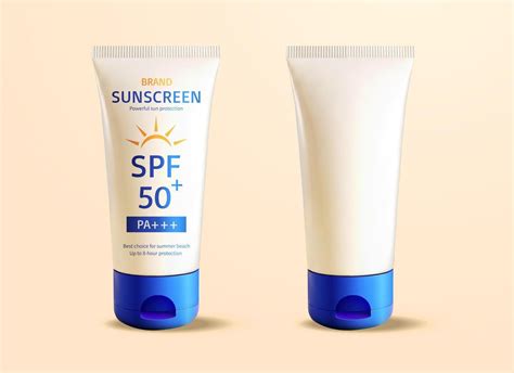 3d Sunscreen Cream Tube Mokcup Illustration Of Sunblock Product