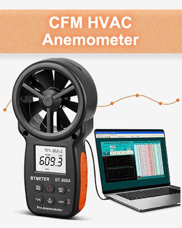 Btmeter Bt Handheld Anemometer Digital Wind Speed Cfm Meter Gauge