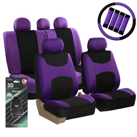 Fh Group Light And Breezy Flat Cloth Seat Covers Combo Set